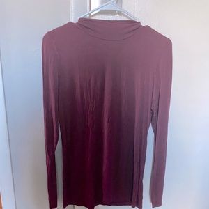 Maroon Tight Fit Turtle Neck Long Sleeve